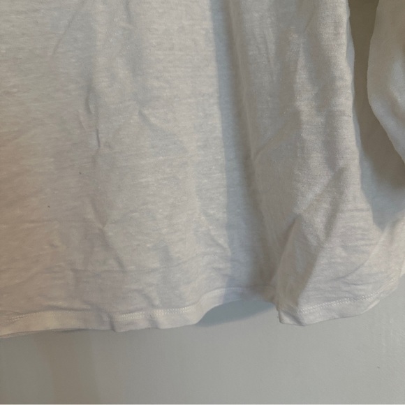 Chico’s Linen 3/4 button down collared crochet lace detail women size 3 - Picture 8 of 11